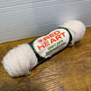 Vtg Red Heart Wintuk Sport Yarn Eggshell 2 Ply Virgin Orlon Acrylic Crochet Prop